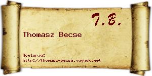 Thomasz Becse névjegykártya